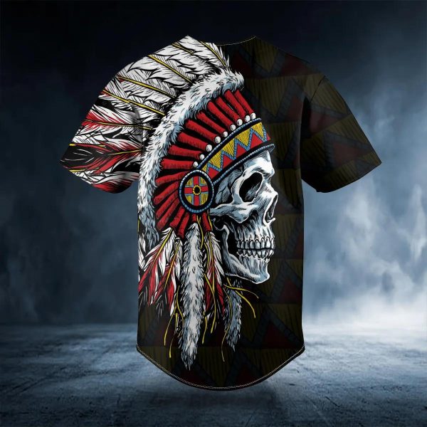 Black Native Skull Custom Baseball Jersey Skull 26 Viking Graphic Tees 3D All Over Print Clothing 2 OQ7Pe.jpg