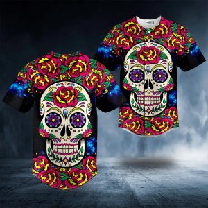 Day Of The Death Flower Pattern Skull Baseball Jersey Skull 26 Viking Graphic Tees 3D All Over Print Clothing 1 sLYBP.jpg