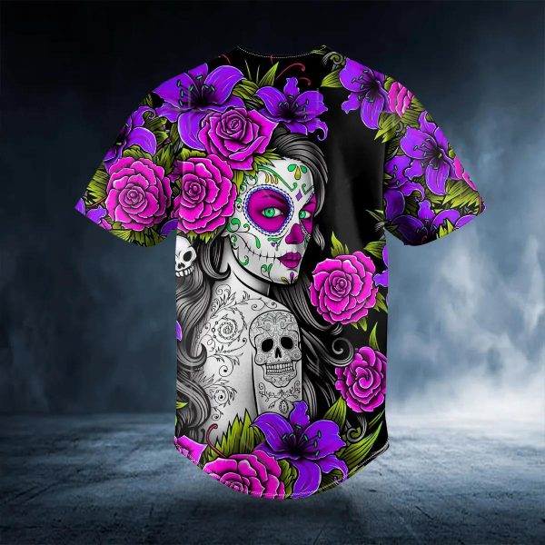 Day Of The Death Pattern Sugar Girl Skull Baseball Jersey Skull 26 Viking Graphic Tees 3D All Over Print Clothing 2 AmCf0.jpg