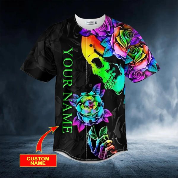 Fantasy Roses Skull Custom Baseball Jersey Skull 26 Viking Graphic Tees 3D All Over Print Clothing 3 aHVx3.jpg