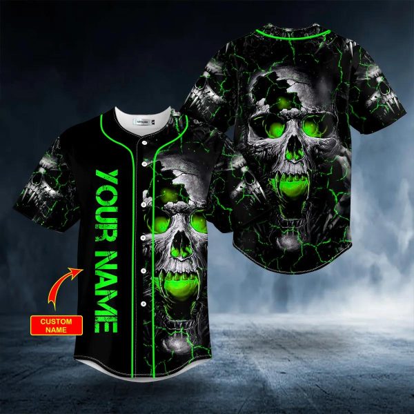 Green Amazing Skull Custom Baseball Jersey Skull 26 Viking Graphic Tees 3D All Over Print Clothing 1 mN1Bs.jpg