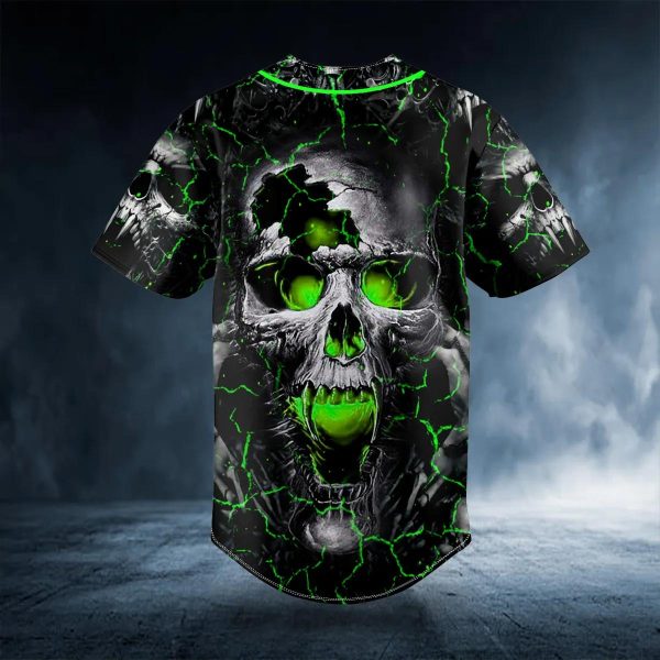 Green Amazing Skull Custom Baseball Jersey Skull 26 Viking Graphic Tees 3D All Over Print Clothing 2 sli0B.jpg