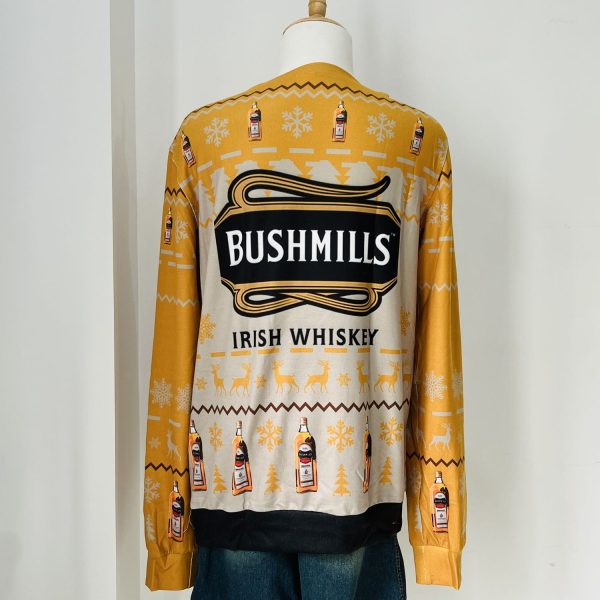 Bushmills Irish Whiskey Snowflakes Xmas Ugly Christmas Sweater