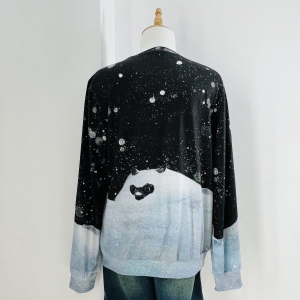 Snow Cat Cocaine Everywhere Black Ugly Christmas Sweater, Sweatshirt