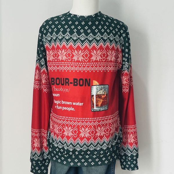 New 2024 Bourbon Noun Ugly Christmas Sweater