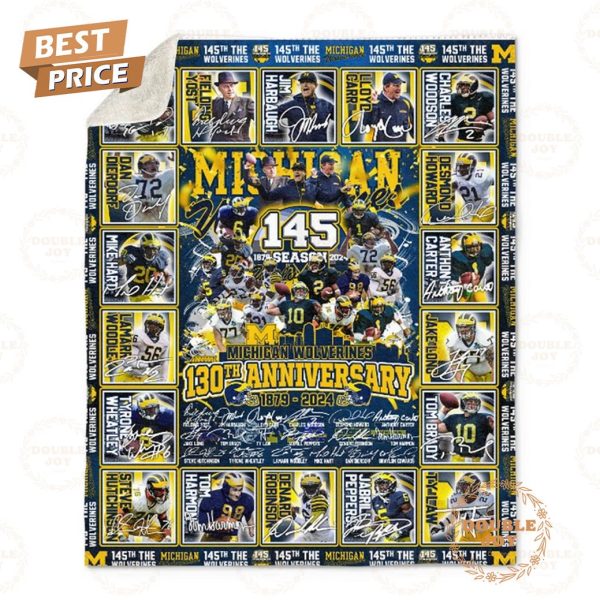 Michigan Wolverines 145th Anniversary 1879 – 2024 Fleece Blanket