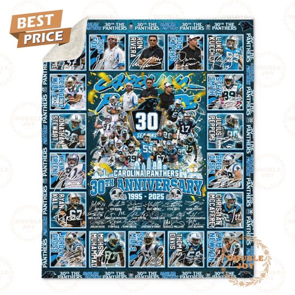 Carolina Panthers 30th Anniversary 1995 – 2025 Fleece Blanket