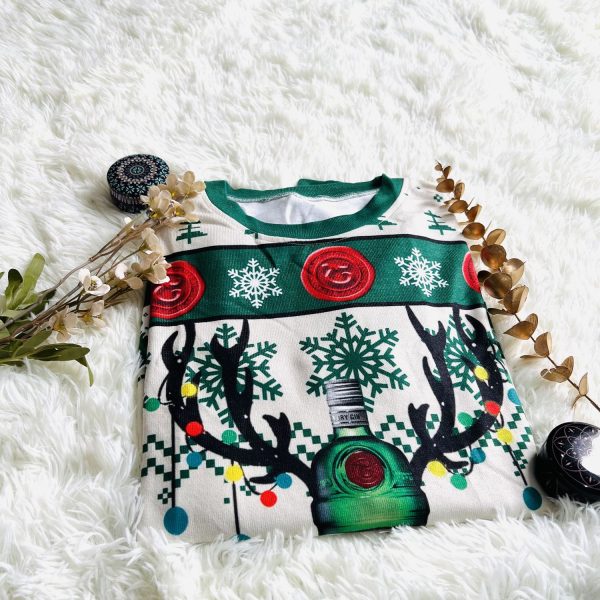 Tanqueray Reindeer Knitted Ugly Christmas Sweater