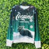 Snow Cat Cocaine Everywhere Black Ugly Christmas Sweater, Sweatshirt