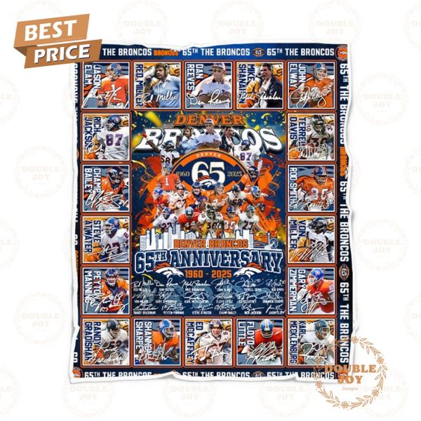 Denver Broncos 65th Anniversary 1959 – 2024 Fleece Blanket