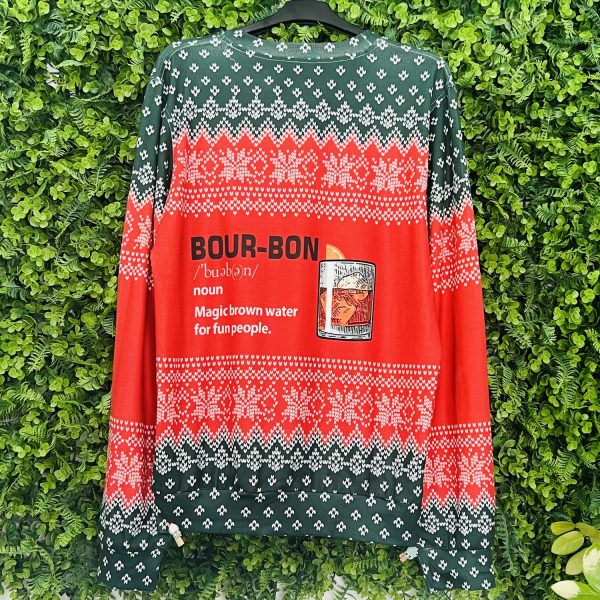 New 2024 Bourbon Noun Ugly Christmas Sweater