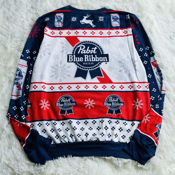 Pabst Blue Ribbon Xmas Ugly Christmas Sweater