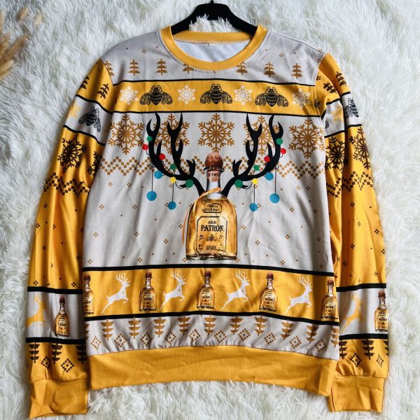 Patro?n Reindeer Knitted Ugly Christmas Sweater