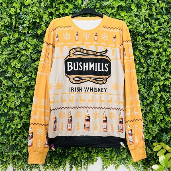 Bushmills Irish Whiskey Snowflakes Xmas Ugly Christmas Sweater