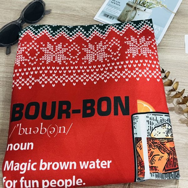 New 2024 Bourbon Noun Ugly Christmas Sweater