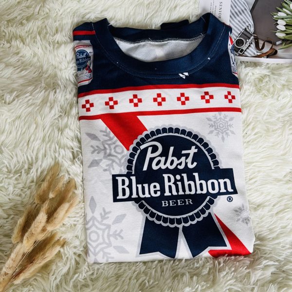 Pabst Blue Ribbon Xmas Ugly Christmas Sweater