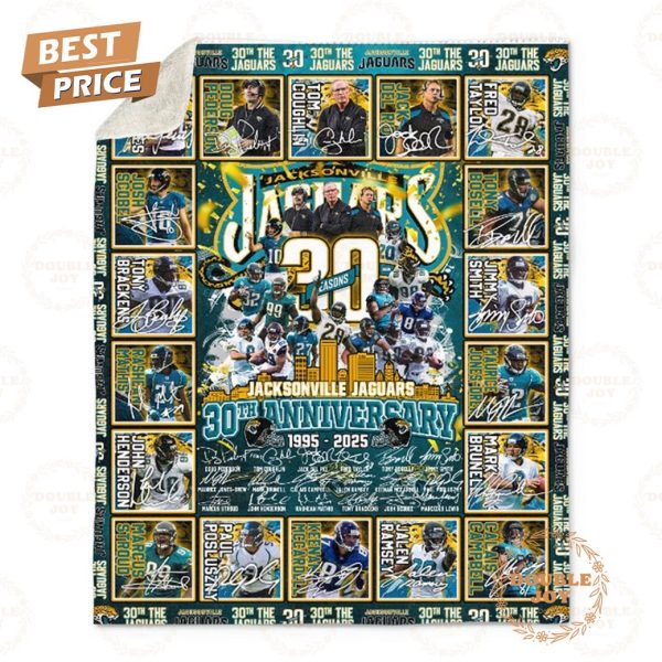 Jacksonville Jaguars 30th Anniversary 1995 – 2025 Fleece Blanket