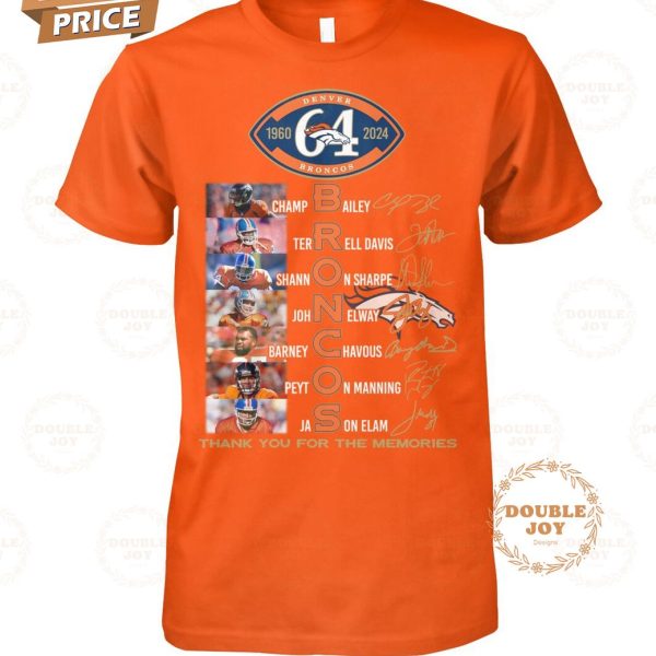 Denver Broncos 64th Anniversary Thank You For The Memories T-Shirt