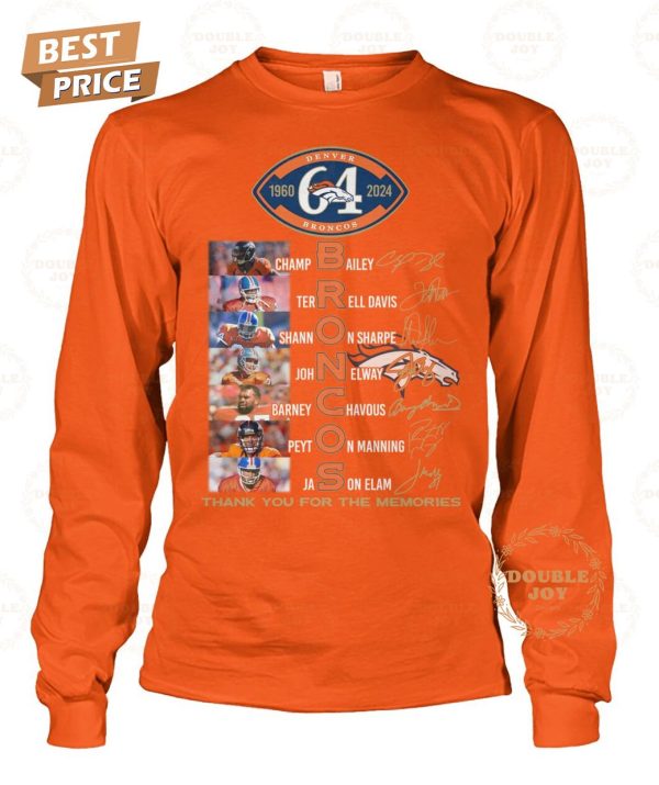 Denver Broncos 64th Anniversary Thank You For The Memories T-Shirt