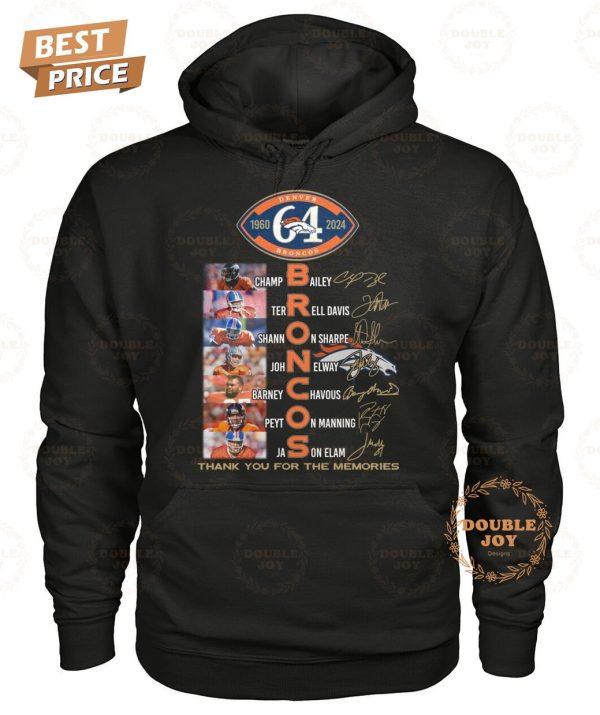 Denver Broncos 64th Anniversary Thank You For The Memories T-Shirt