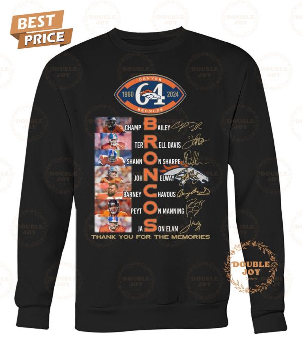 Denver Broncos 64th Anniversary Thank You For The Memories T-Shirt