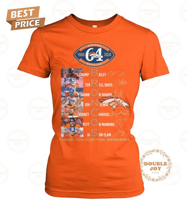 Denver Broncos 64th Anniversary Thank You For The Memories T-Shirt