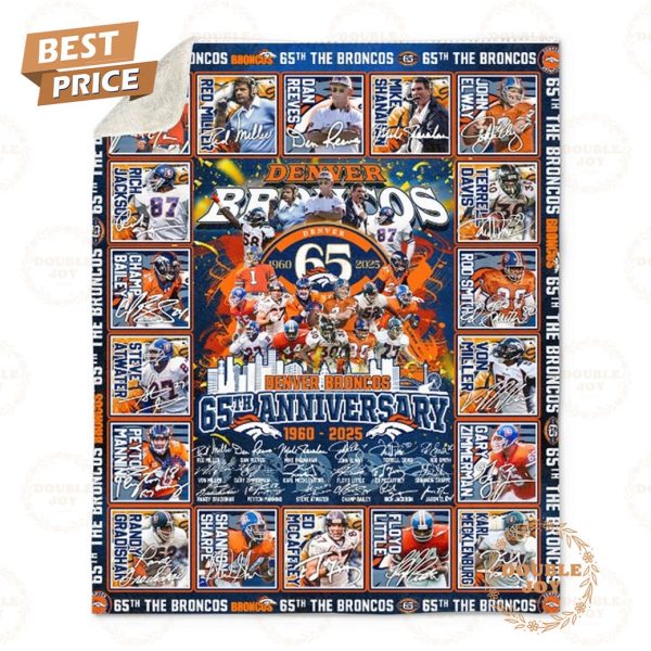 Denver Broncos 65th Anniversary 1959 – 2024 Fleece Blanket