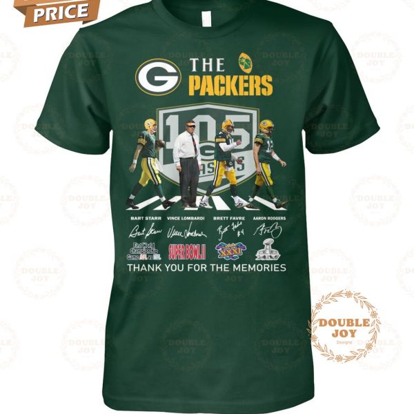 Green Bay Packers 105th Anniversary Thank You For The Memories T-Shirt