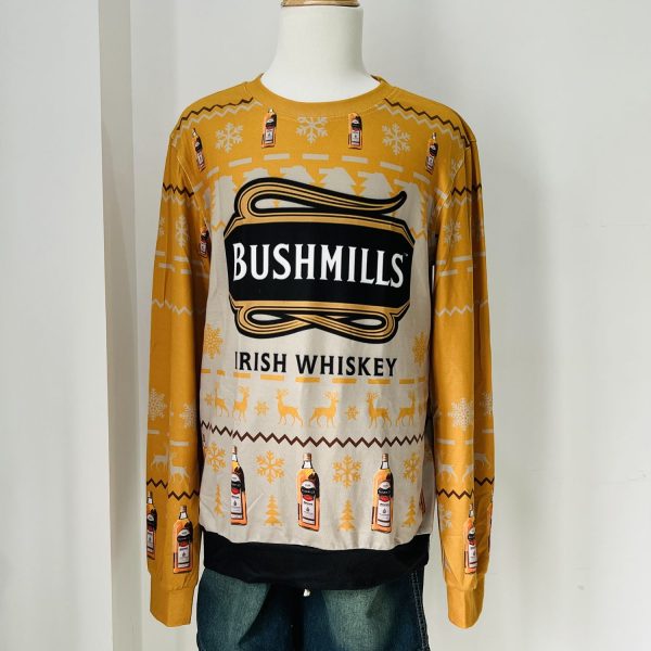 Bushmills Irish Whiskey Snowflakes Xmas Ugly Christmas Sweater