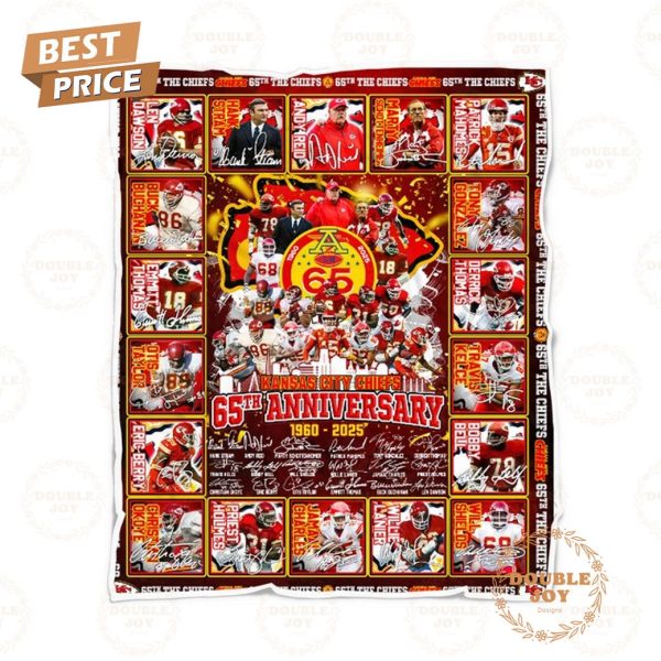 Kansas City Chiefs 65th Anniversary 1960 – 2025 Fleece Blanket