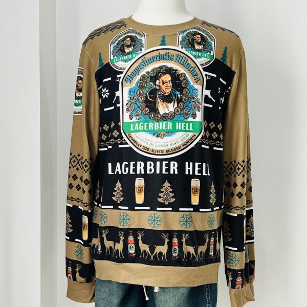 Lagerbier Hell Augustiner Beer Logo Holiday Ugly Christmas Sweater