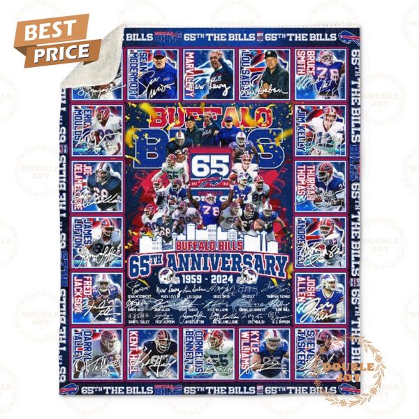 Buffalo Bills 65th Anniversary 1959 – 2024 Fleece Blanket