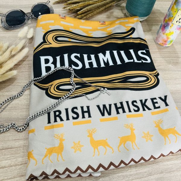 Bushmills Irish Whiskey Snowflakes Xmas Ugly Christmas Sweater