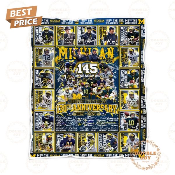 Michigan Wolverines 145th Anniversary 1879 – 2024 Fleece Blanket