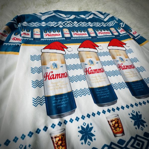 Hamm’s Beer Cans Holiday Ugly Christmas Sweater