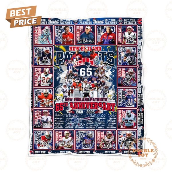 New England Patriots 65th Anniversary 1960 – 2025 Fleece Blanket