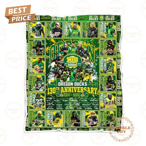 Oregon Ducks 130th Anniversary 1894 – 2024 Fleece Blanket