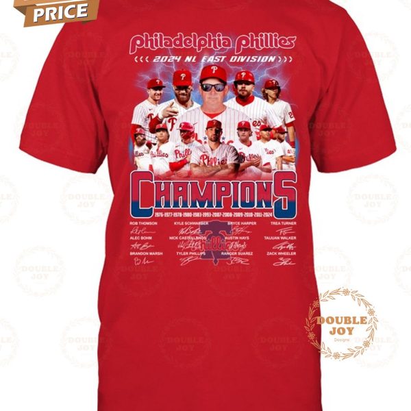 Philadelphia Phillies 2024 NL East Division Champions T-Shirt