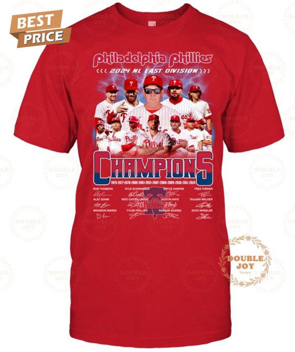 Philadelphia Phillies 2024 NL East Division Champions T-Shirt