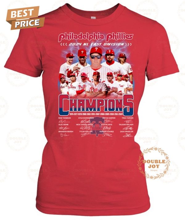 Philadelphia Phillies 2024 NL East Division Champions T-Shirt