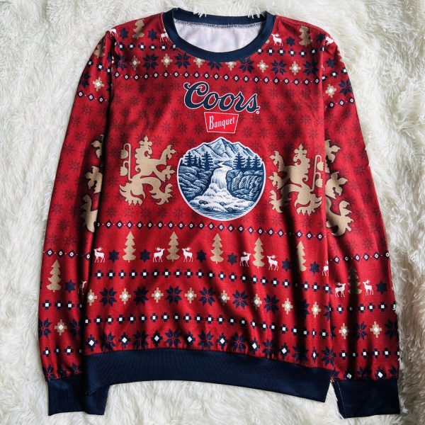 Coors Banquet Reindeer Xmas Ugly Christmas Sweater