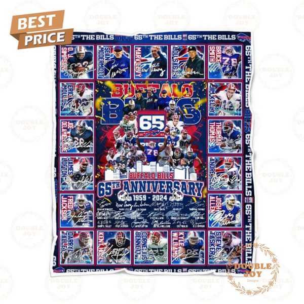 Buffalo Bills 65th Anniversary 1959 – 2024 Fleece Blanket