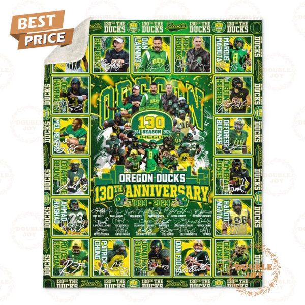 Oregon Ducks 130th Anniversary 1894 – 2024 Fleece Blanket