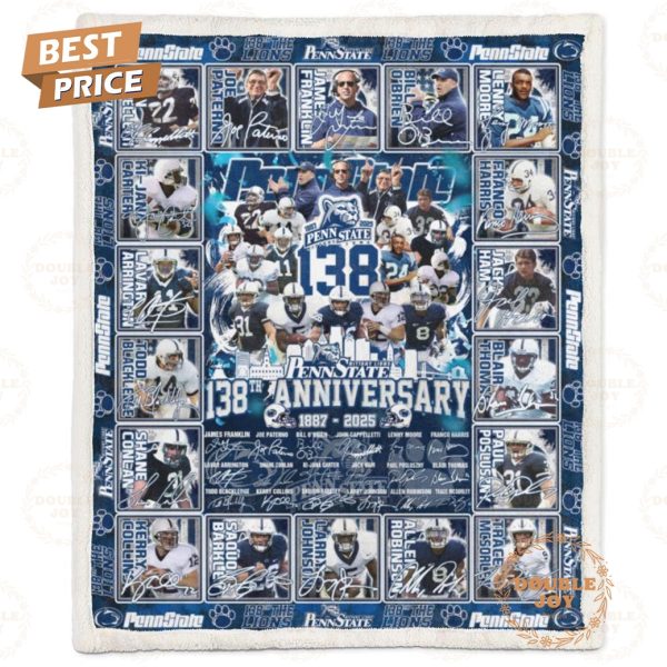 Penn State Nittany Lions 138th Anniversary 1887-2025 Fleece Blanket