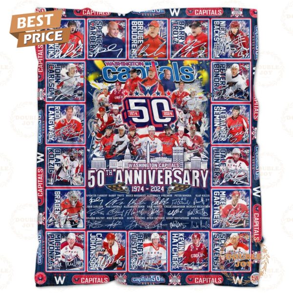 Washington Capitals 50th Anniversary 1974-2024 Fleece Blanket