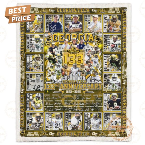 Georgia Tech Yellow 133rd Anniversary 1892-2025 Fleece Blanket