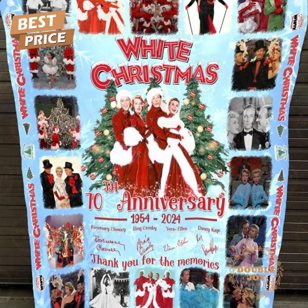 White Christmas Film 70th Anniversary 1954-2024 Thank You For The Memories Fleece Blanket