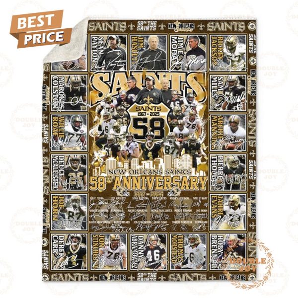 New Orleans Saints 58th Anniversary 1967-2025 Blanket