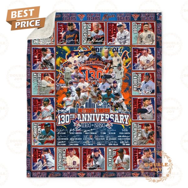 Detroit Tigers 130th Anniversary 1894-2024 Fleece Blanket