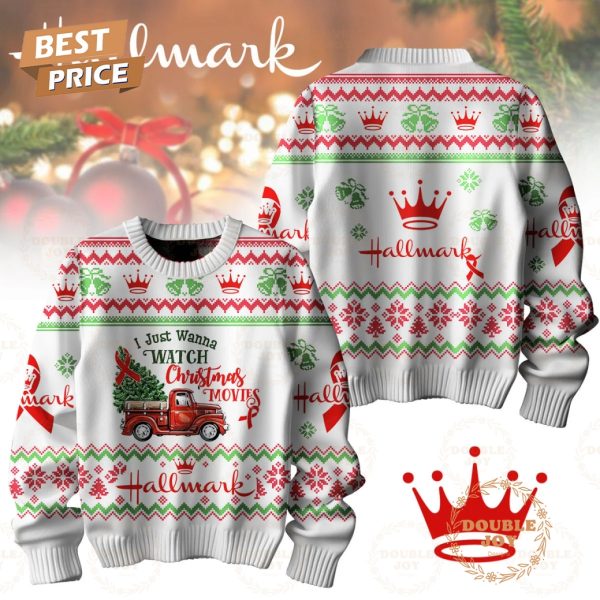 Hallmark I Just Wanna Watch Christmas Movies Sweater